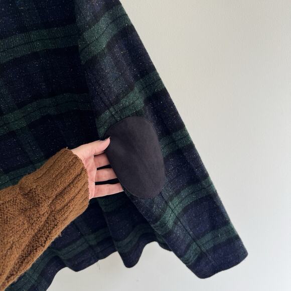 Women’s LL Bean Green Blue Tartan Snap Down Work/chore Coat M Wool Blend qq45 - Picture 4 of 5